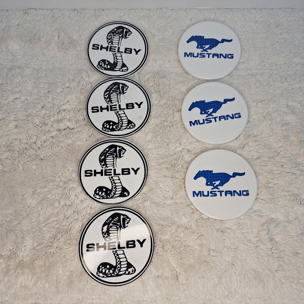 Shelby and Mustang Logo Coasters Set